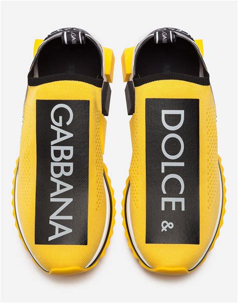 dolce gabbana men black sneakers with yellow soles|dolce and gabanna men sneakers.